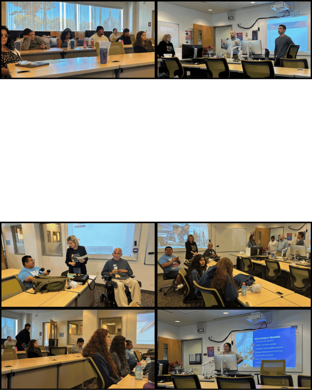 A banner saying "Happy Disability Employment Awareness Month" surrounded collage composed of a classroom full of engaged students.