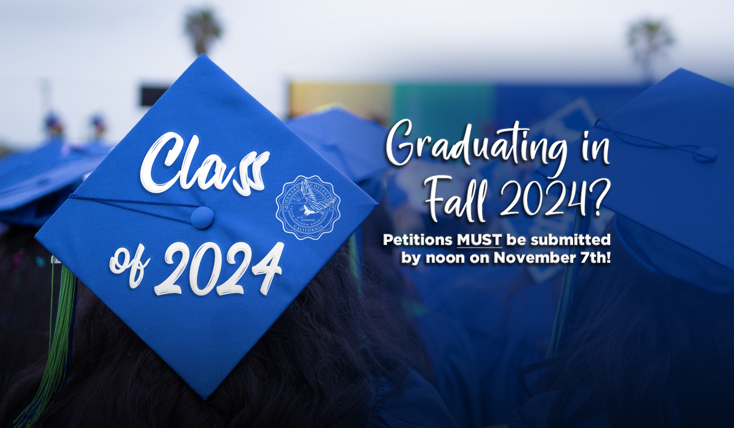 Graduating in Fall 2024? Petitions must be submitted by noon on November 7th!