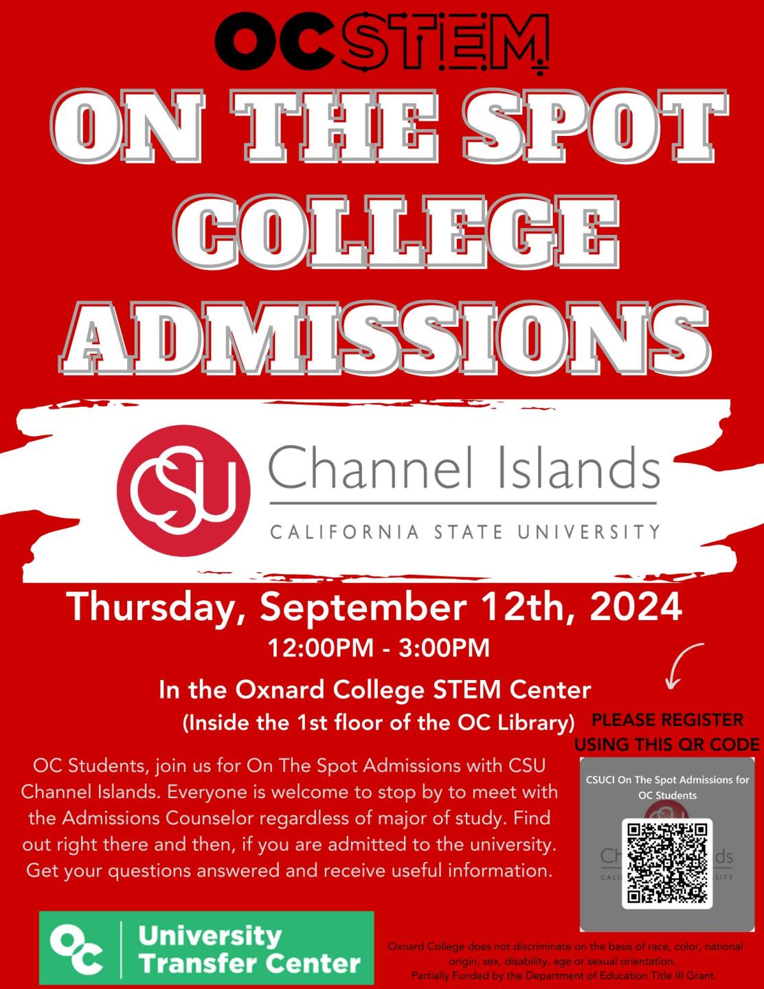 on the spot admissions