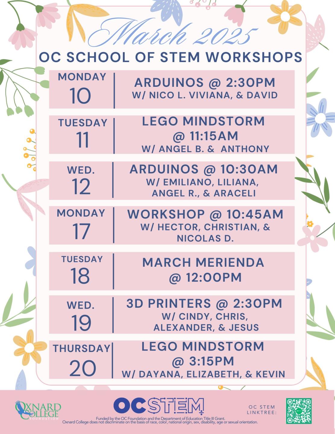 school of stem workshops