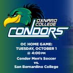 OC Men’s Soccer (Home Game) vs. San Bernardino College