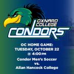 OC Men’s Soccer (Home Game) vs. Allan Hancock College