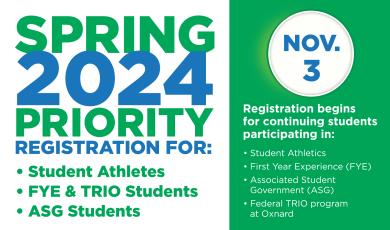 Nov. 3: Spring 2024 Priority Registration